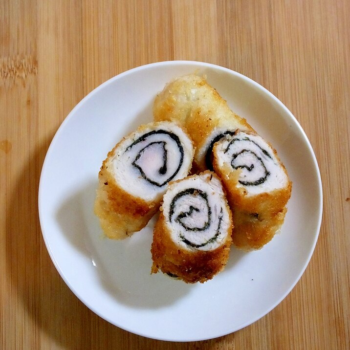 お弁当のおかず☆簡単　ささみのうずまきフライ♪